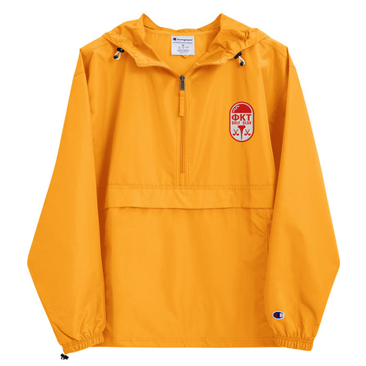 Phi Tau Golf Embroidered Champion Packable Jacket