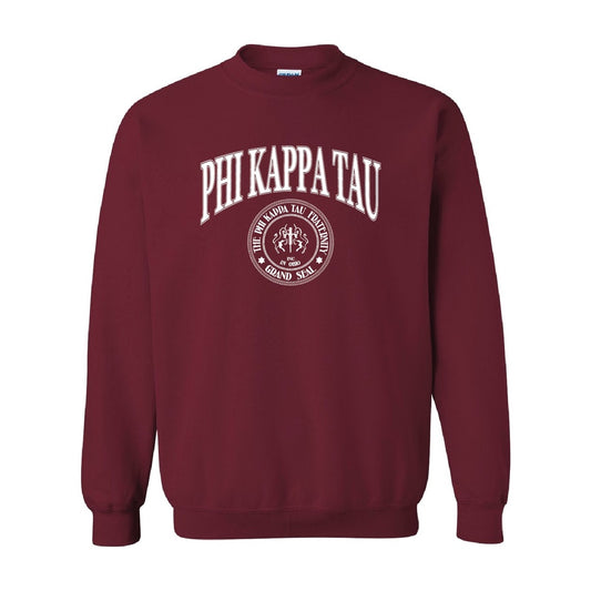 Phi Tau Grand Seal Crewneck in Garnet