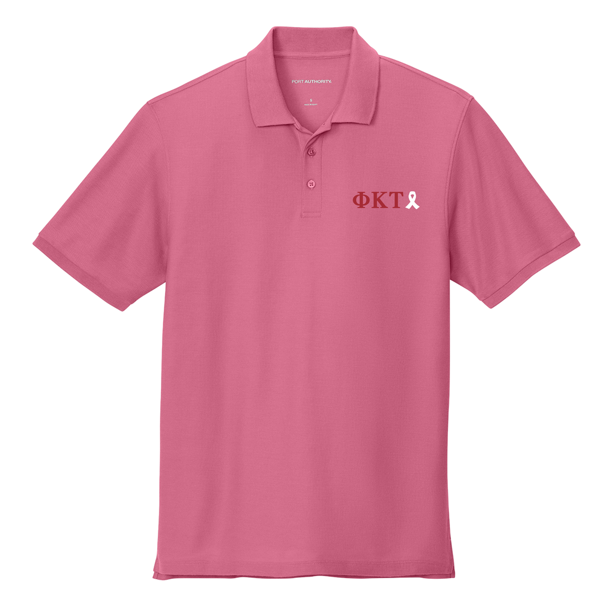 Phi Kappa Tau Stronger Together Pink Ribbon Polo