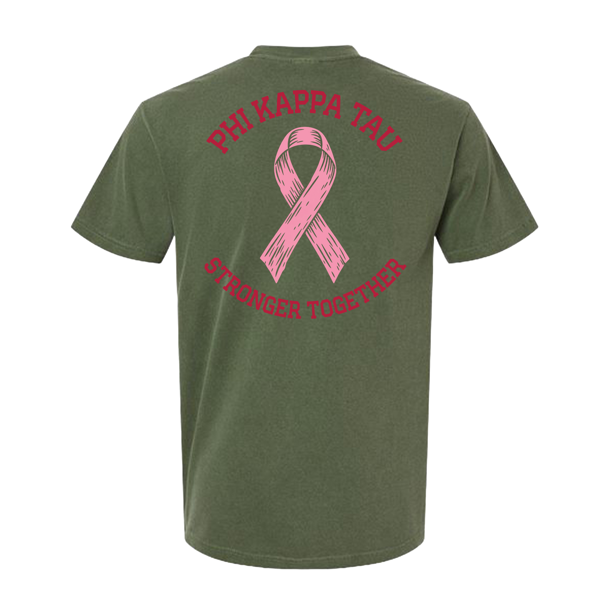 Phi Kappa Tau Stronger Together Pink Ribbon Tee