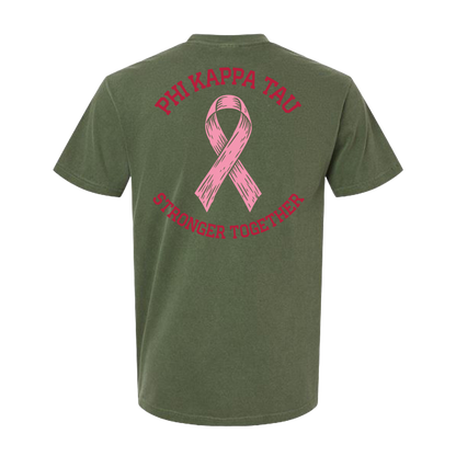 Phi Kappa Tau Stronger Together Pink Ribbon Tee