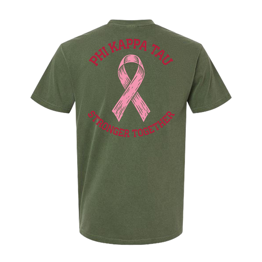 Phi Kappa Tau Stronger Together Pink Ribbon Tee
