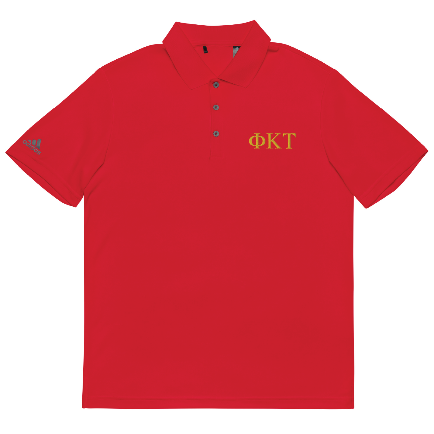 Phi Tau Adidas Letters Polo in Red
